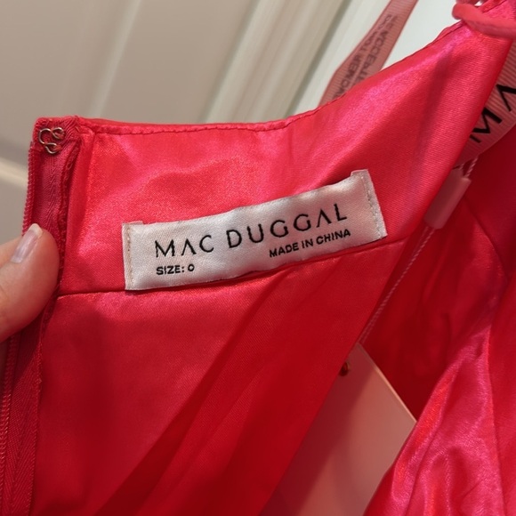 NWT Mac Duggal 67989 Red Ruffled One Shoulder Asymmetrical Gown Size 0 - Picture 9 of 12